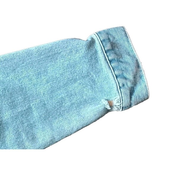 Levi's Jean Jacket Size Medium Women's Decorated Patches Distressed Light Rinse - Picture 10 of 10